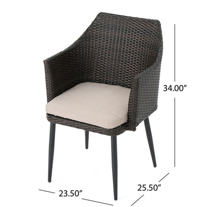 Kenneth Outdoor Rattan Dining Chair Set of 2