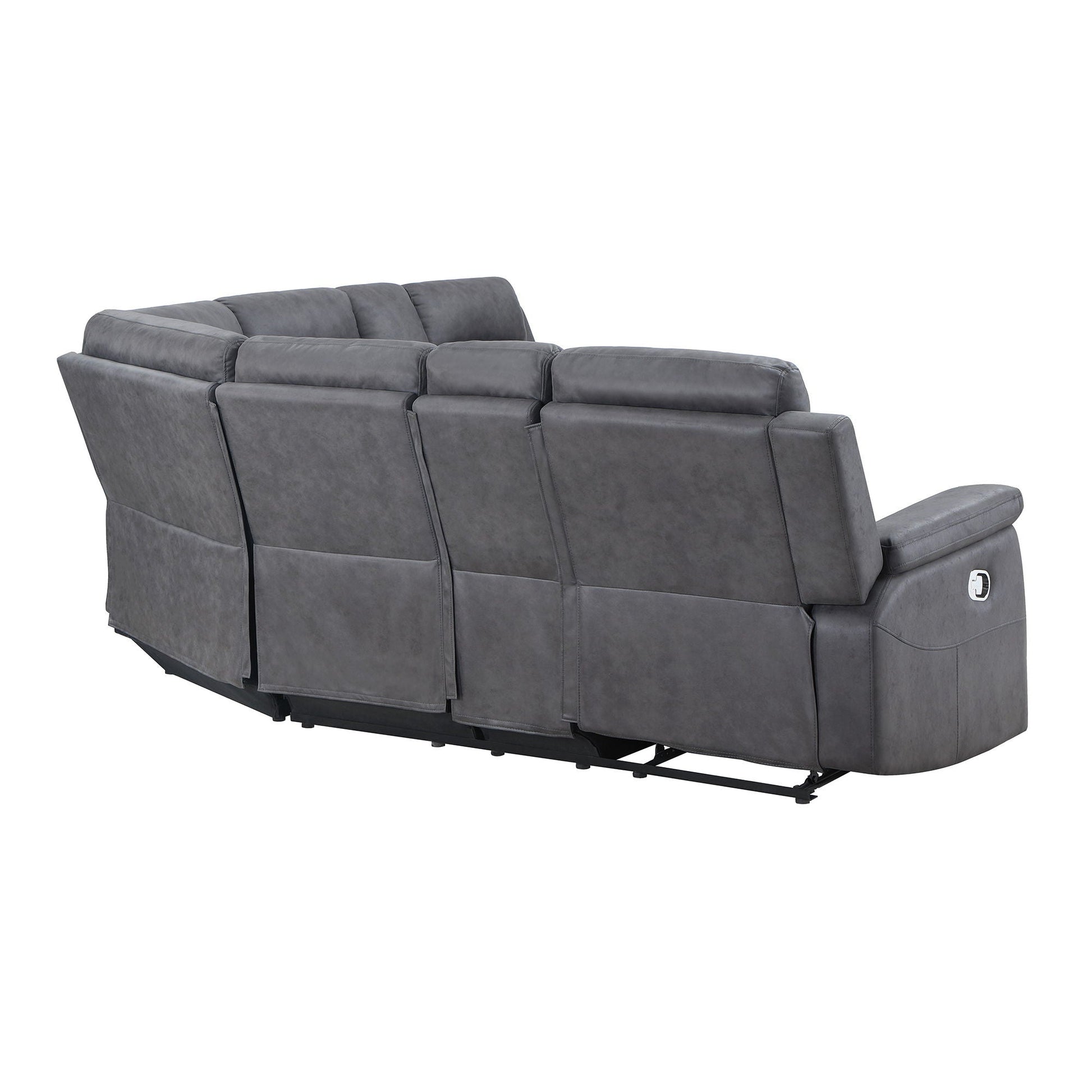 Eco reclining sectional in greige fabric by HouseOfZazla with chaise longue on Tampa Home & Garden Store