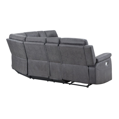 Eco reclining sectional in greige fabric by HouseOfZazla with chaise longue on Tampa Home & Garden Store