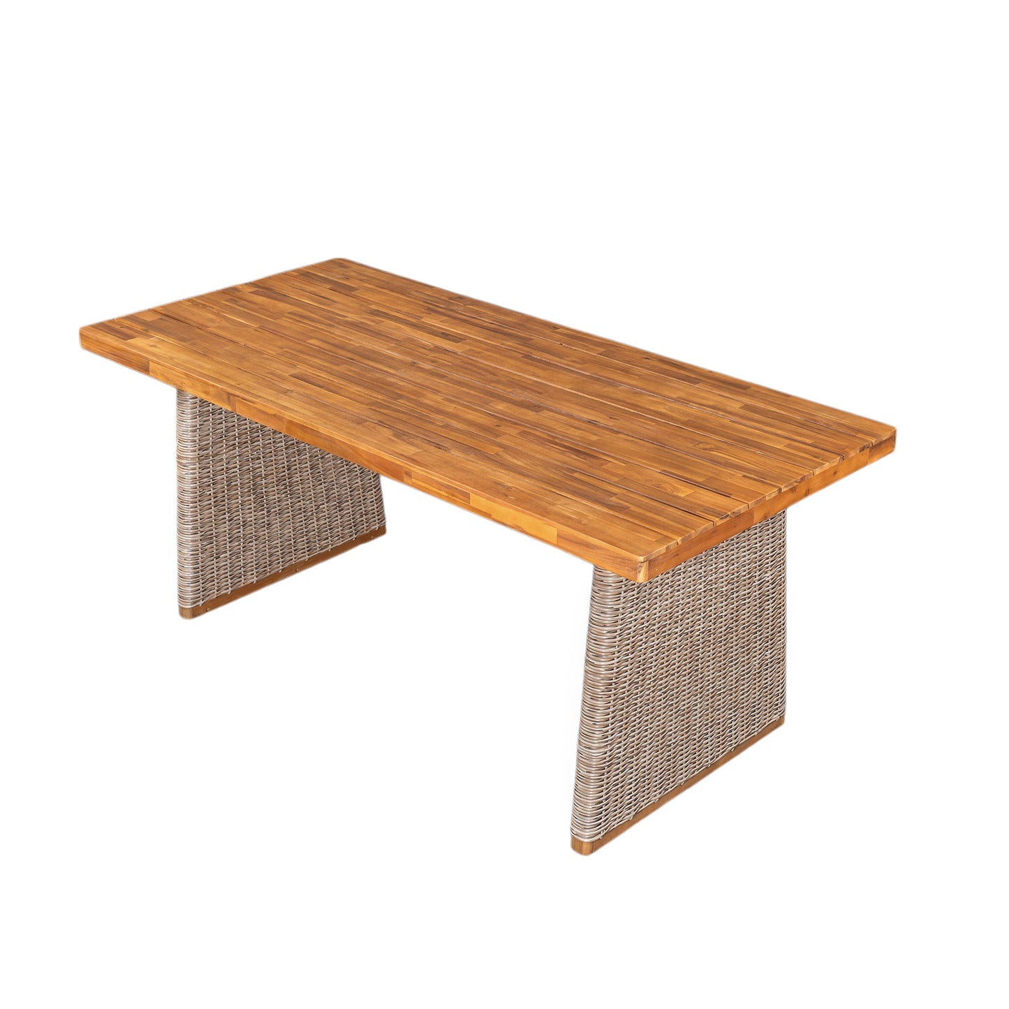 Outdoor 3 Piece Acacia Wood Dining Set and Bench