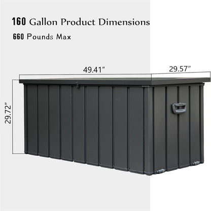 Waterproof 160 Gallon Outdoor Storage Deck Box