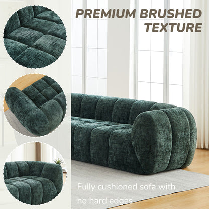 Modern Piano Key Backrest Sofa With Upholstery