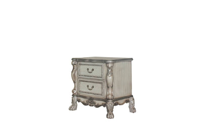 Dresden vintage nightstand by HouseOfZazla, cream accent with ornate carving and claw feet on Tampa Home & Garden Store