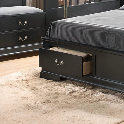Upholstered Sleigh Bed with Dovetail Drawers