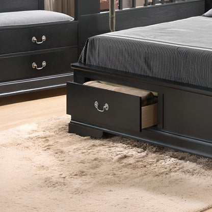 Upholstered panel sleigh bed black with built-in storage drawers HouseOfZazla on Tampa Home & Garden Store