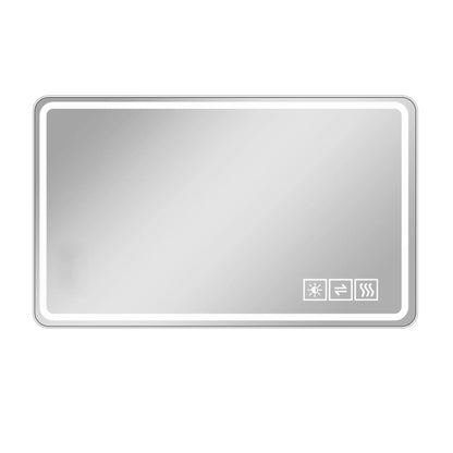 Led Mirror with Front Lights Anti Fog Silver