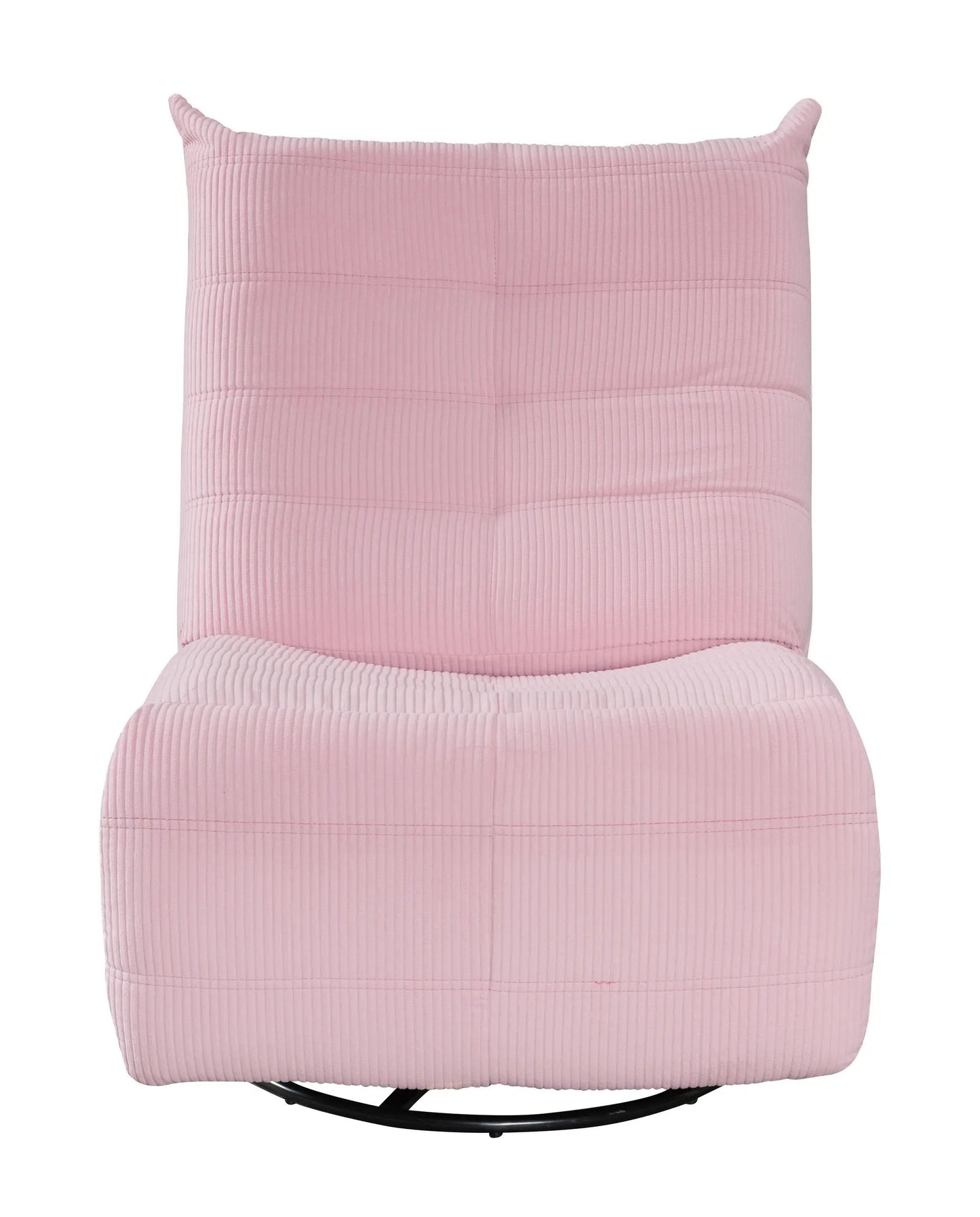 Georgena Swivel Glider Recliner pink fabric Unique Piece Furniture black base on Tampa Home & Garden Store