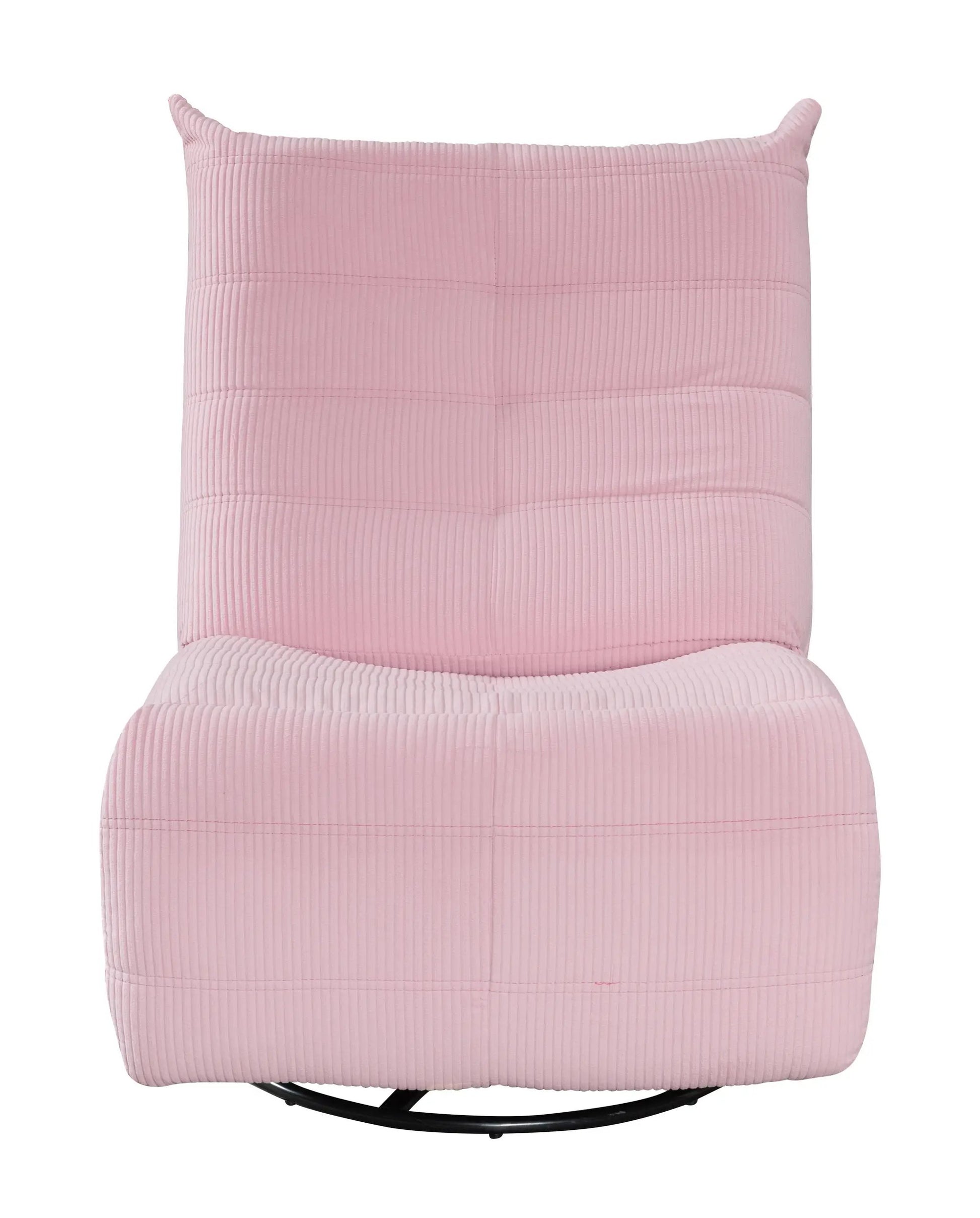 Georgena Swivel Glider Recliner pink fabric Unique Piece Furniture black base on Tampa Home & Garden Store