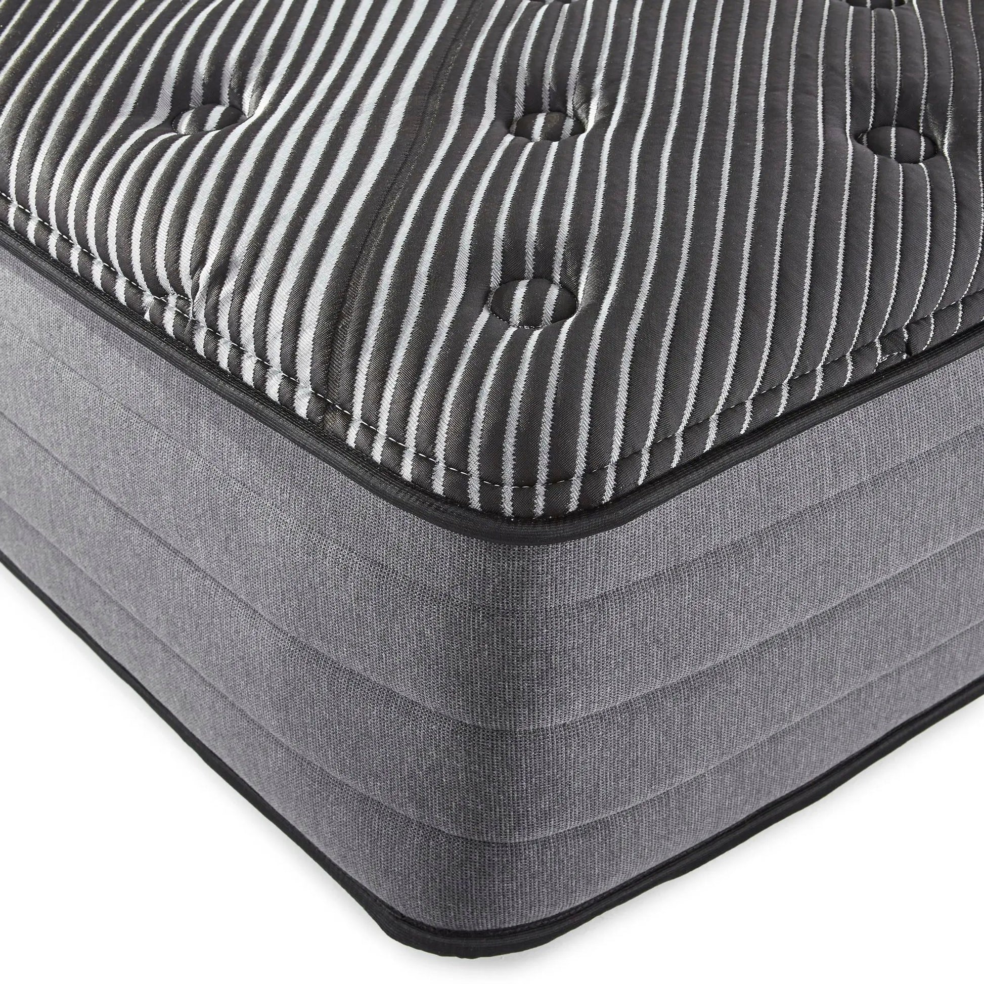 Pure Ice 14in Plush Quilted Hybrid Mattress by Unique Piece Furniture in striped gray fabric on Tampa Home & Garden Store