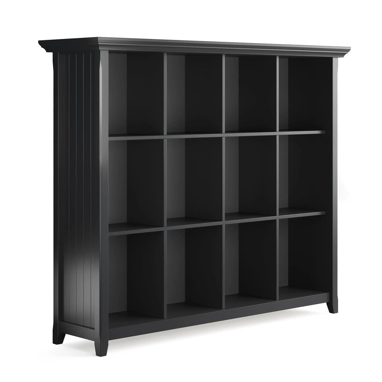 Acadian Handcrafted Cube Storage unit in black with multiple cubby shelves on Tampa Home & Garden Store