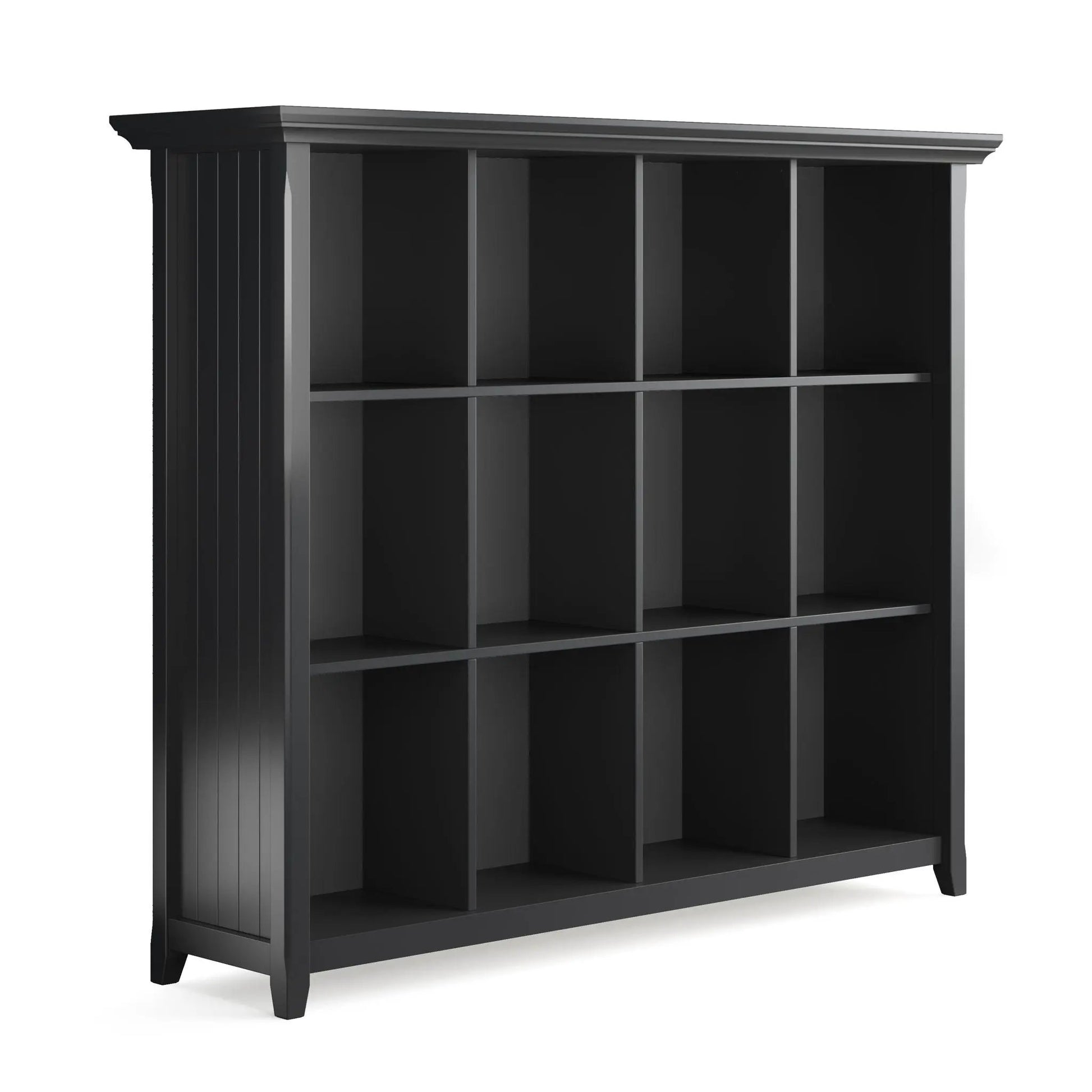 Acadian Handcrafted Cube Storage unit in black with multiple cubby shelves on Tampa Home & Garden Store