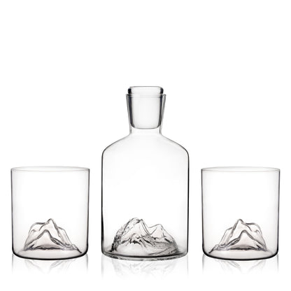 Mountain Crystal Decanter and Tumbler Set
