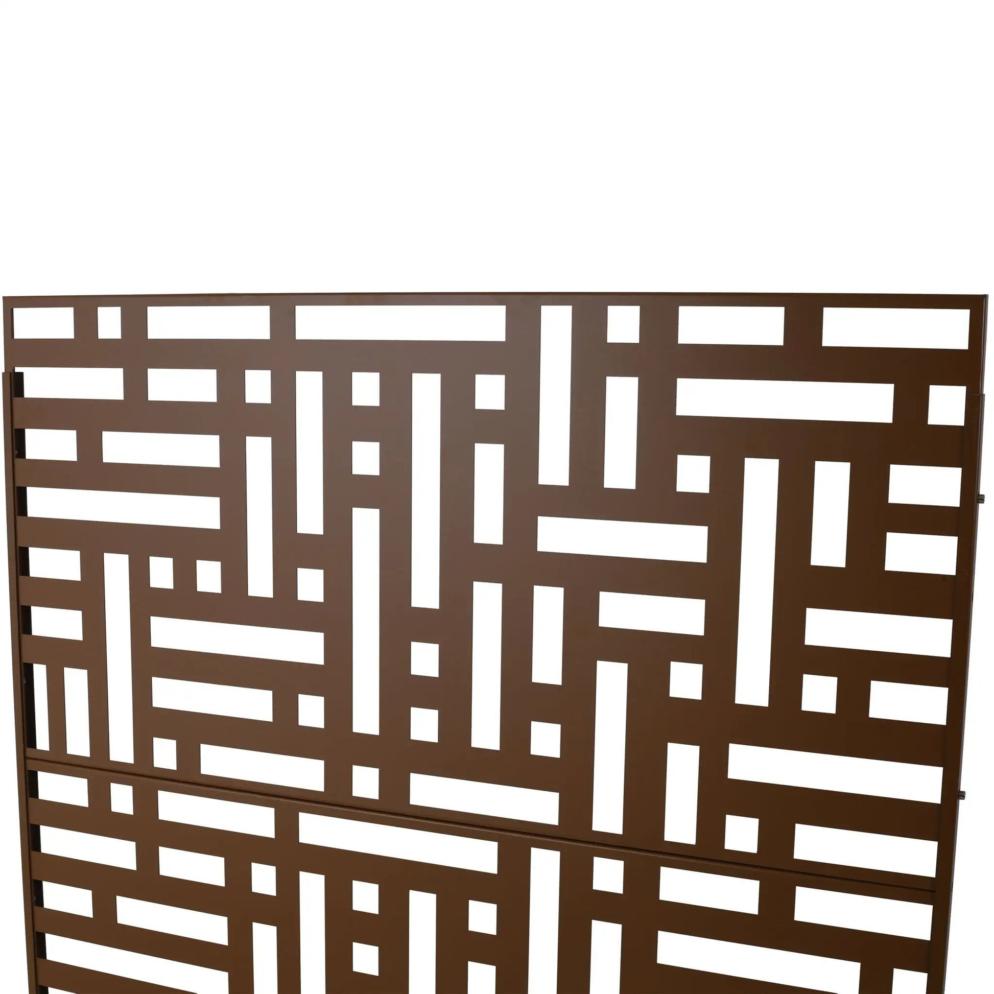 Decorative brown metal privacy screen indoor/outdoor room divider Unique Piece Furniture on Tampa Home & Garden Store