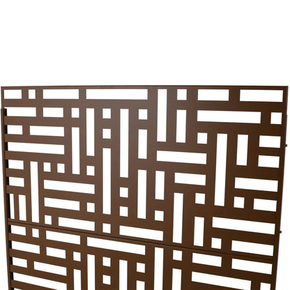 Decorative brown metal privacy screen indoor/outdoor room divider Unique Piece Furniture on Tampa Home & Garden Store