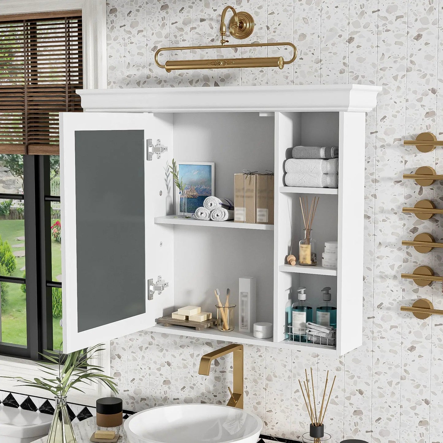 Wall Mounted Bathroom Storage Cabinet With Mirror