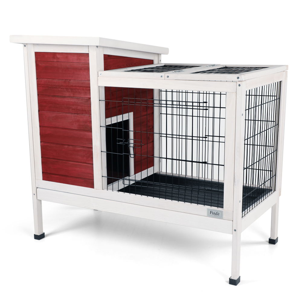 Two Tier Wooden Rabbit Cage for Small Animals