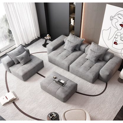 Modern Oversized DIY Modular Sectional Sofa with Pillows in gray fabric by HouseOfZazla on Tampa Home & Garden Store