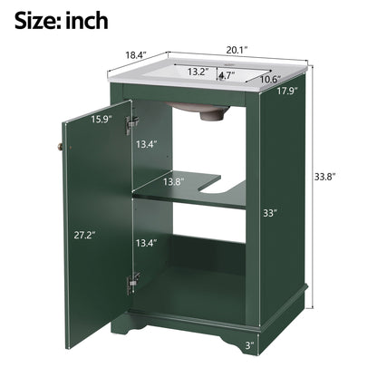 Bathroom vanity with sink, freestanding green cabinet HouseOfZazla on Tampa Home & Garden Store