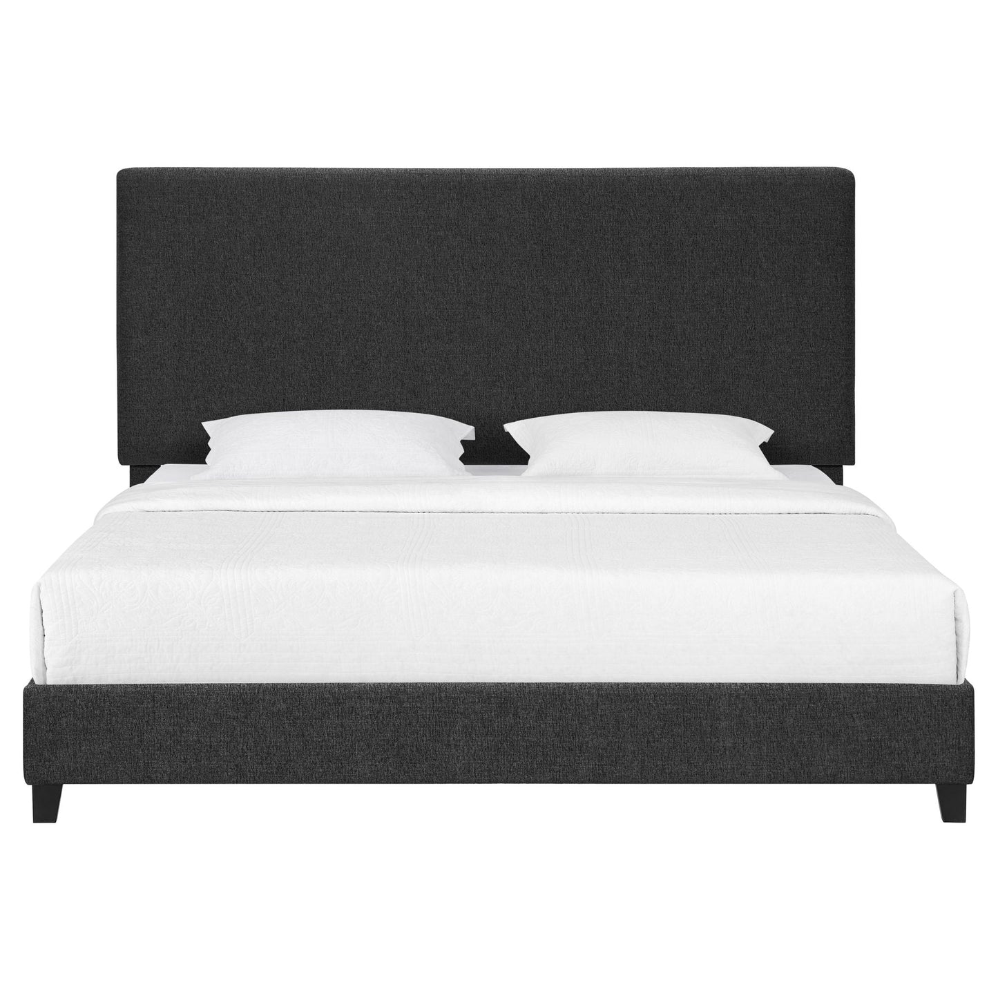 Platform Bed with Upholstered Headboard and Frame