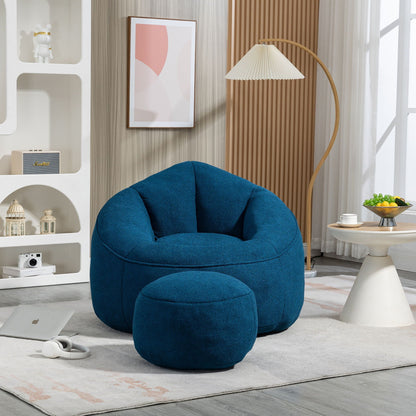 Cozy Bean Bag Chair With Foam and Footrest