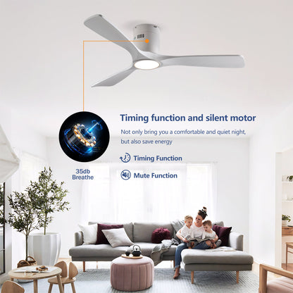 52 Inch solid wood ceiling fan with light kit, white three-blade design HouseOfZazla on Tampa Home & Garden Store