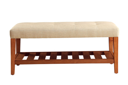 Charla Upholstered Bench with Tufted Fabric Seat