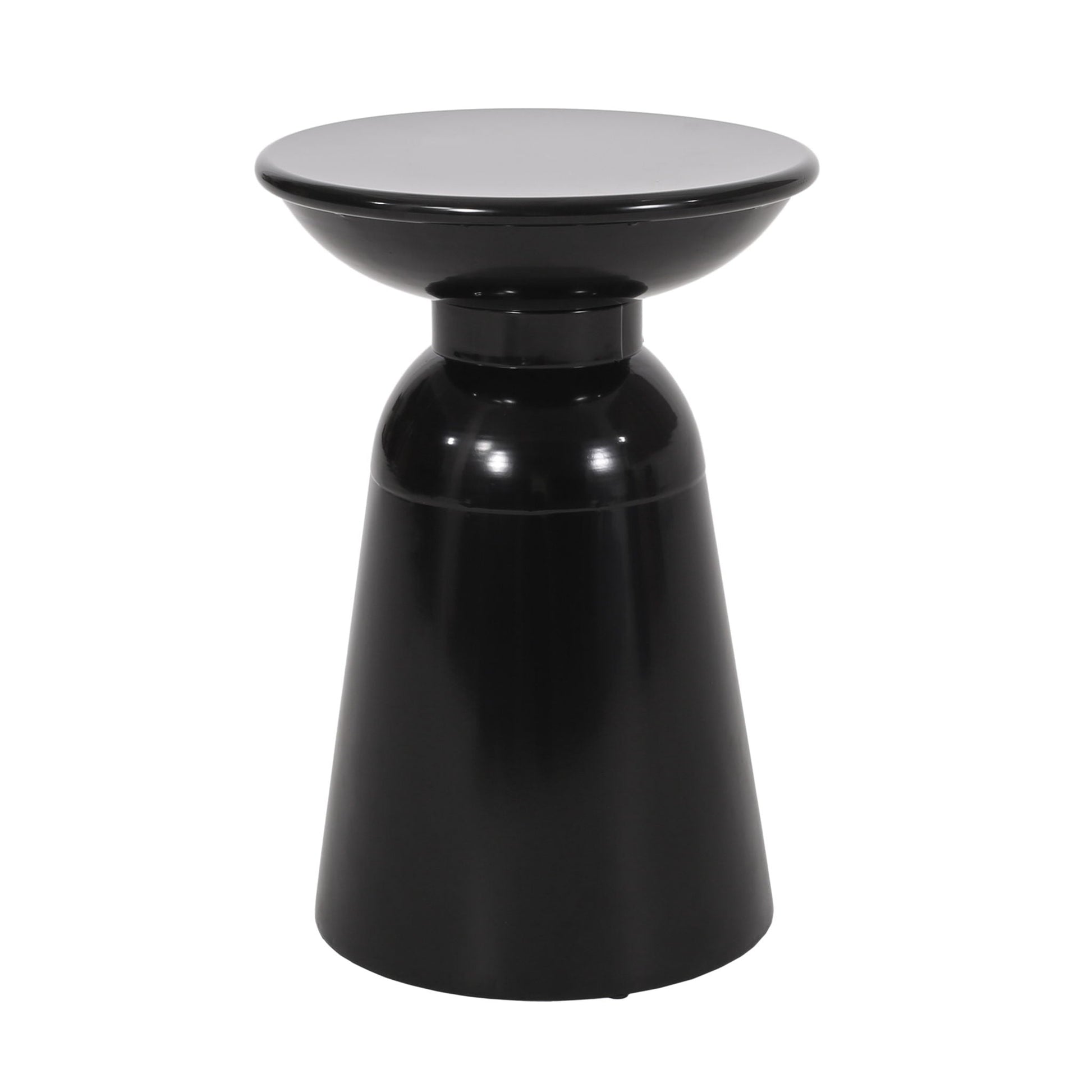 Serenita outdoor side table with flared pedestal in glossy black on Tampa Home & Garden Store