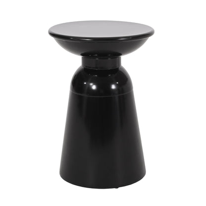 Serenita outdoor side table with flared pedestal in glossy black on Tampa Home & Garden Store
