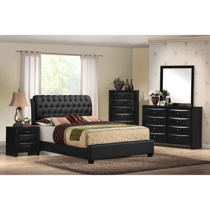 Ireland - Elegant Design Nightstand by Unique Piece Furniture; black 3-drawer accent nightstand in a contemporary bedroom on Tampa Home & Garden Store