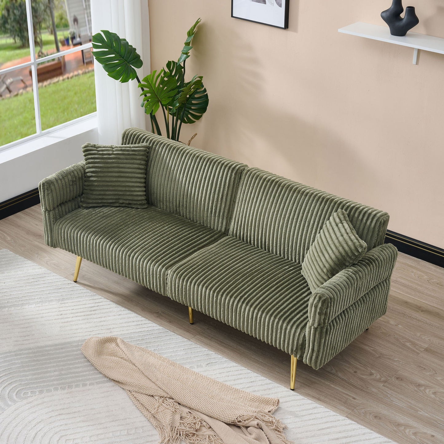 Luxury Foldable Double Sofa Bed With Armrests
