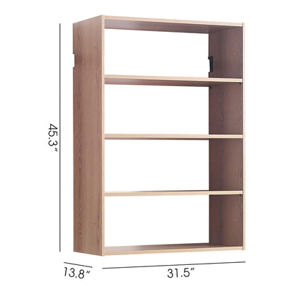 Wall-mounted wooden closet system with modular design, light brown finish, triple wardrobe on Tampa Home & Garden Store