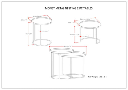 Monet Black Metal Nesting Tables 2pc set for Living Room by HouseOfZazla on Tampa Home & Garden Store