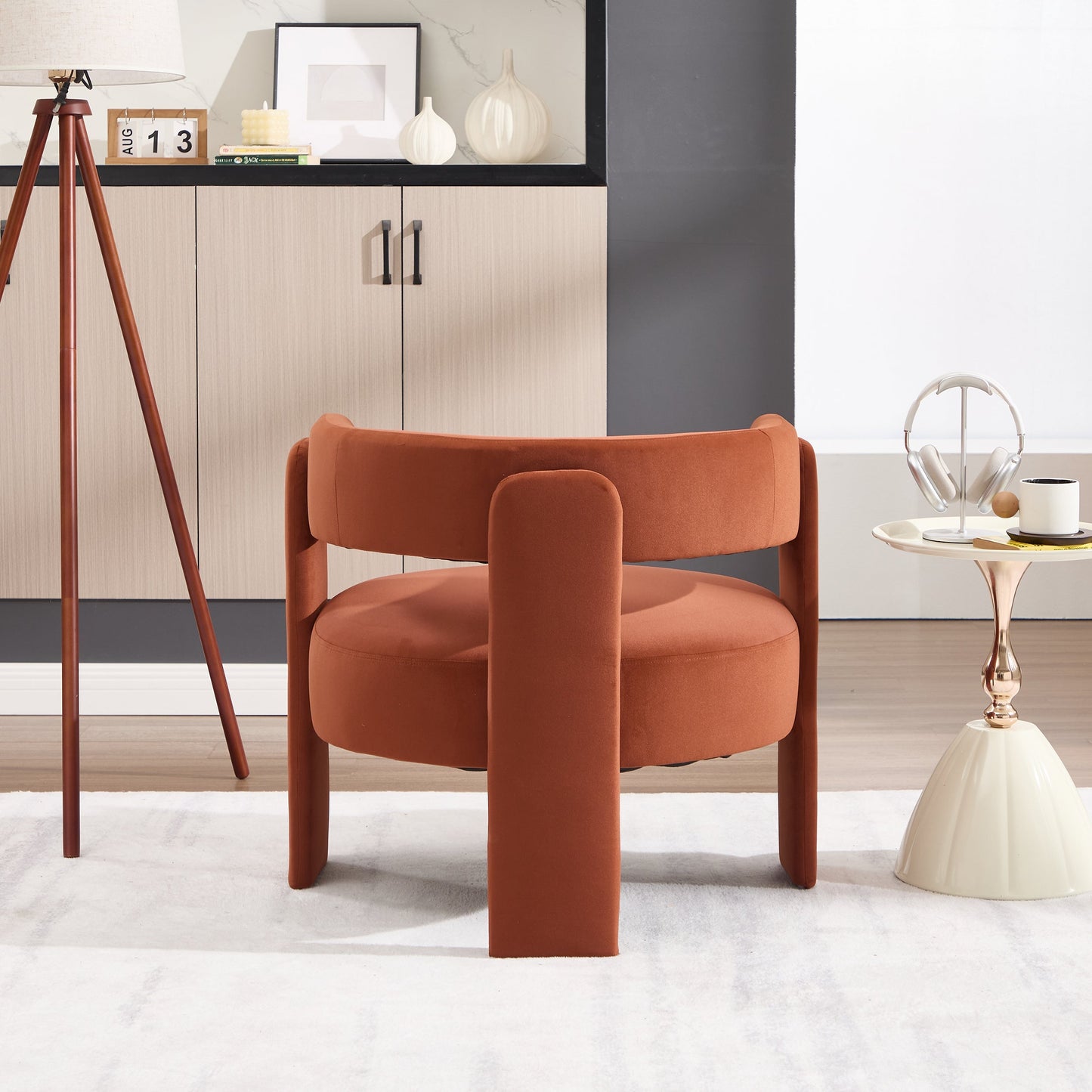 Accent chairs burnt orange velvet, 2-pack, HouseOfZazla living room furniture on Tampa Home & Garden Store