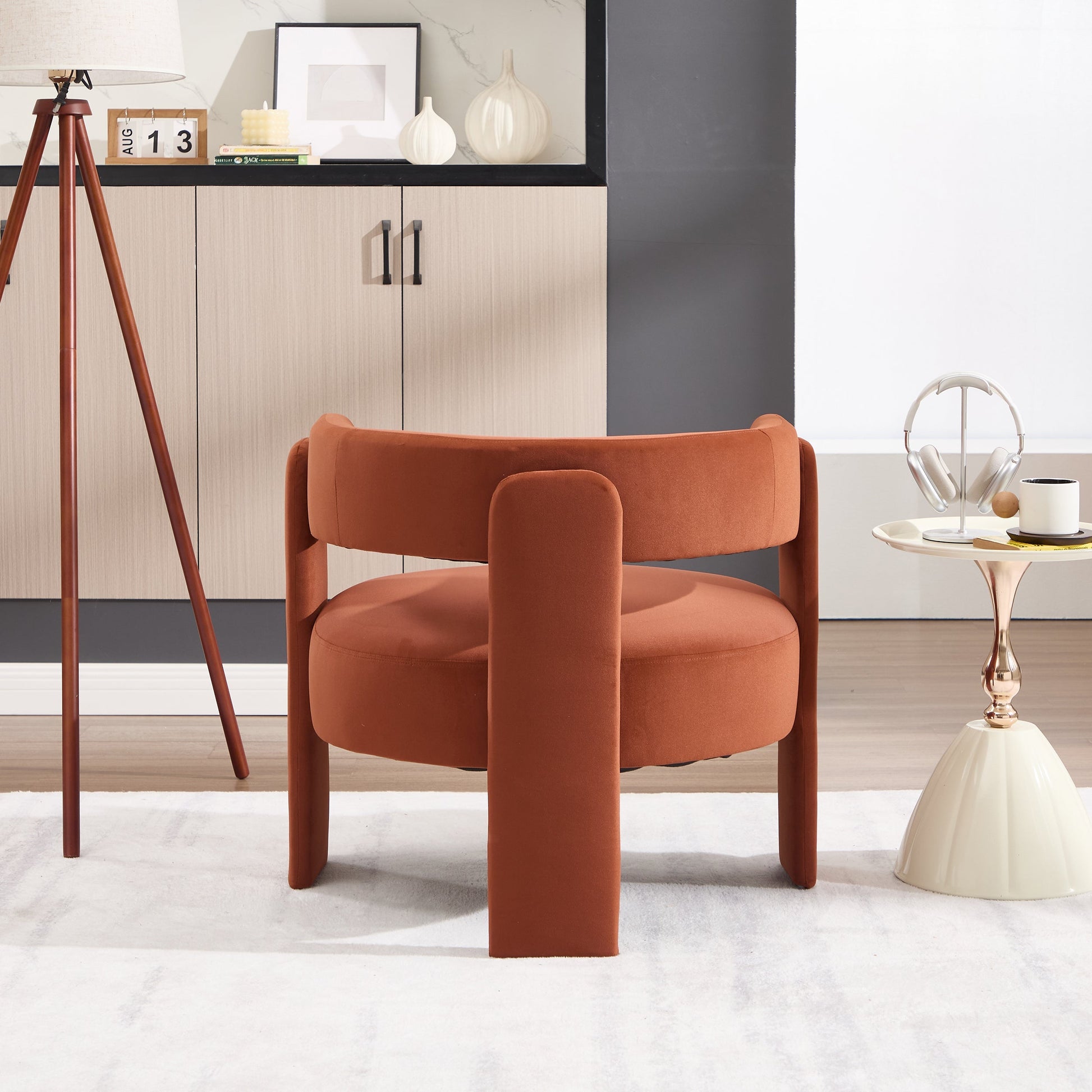 Accent chairs burnt orange velvet, 2-pack, HouseOfZazla living room furniture on Tampa Home & Garden Store