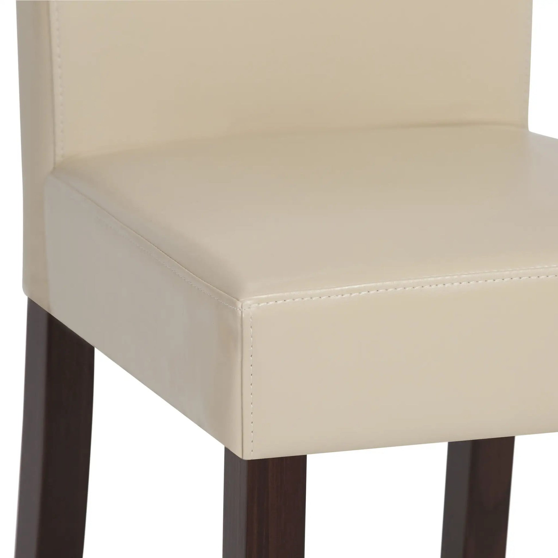 Acadian Upholstered Parson Dining Chair set of 2 in beige fabric with dark wood legs on Tampa Home & Garden Store