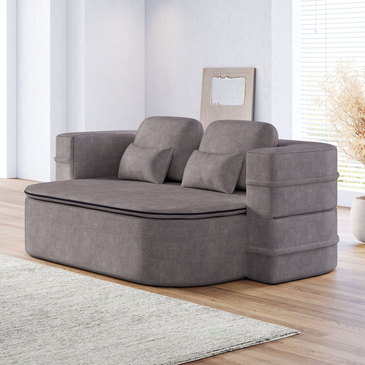 Foldable Sofa Bed with a Multi Functional Blanket