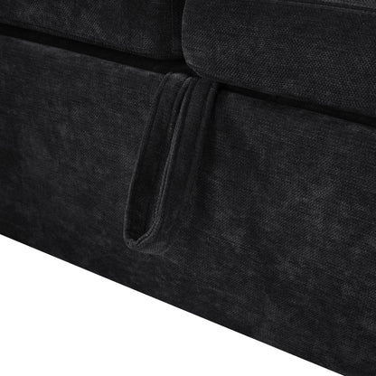 Modern L shaped sleeper sectional sofa bed with charcoal upholstery and hidden storage on Tampa Home & Garden Store