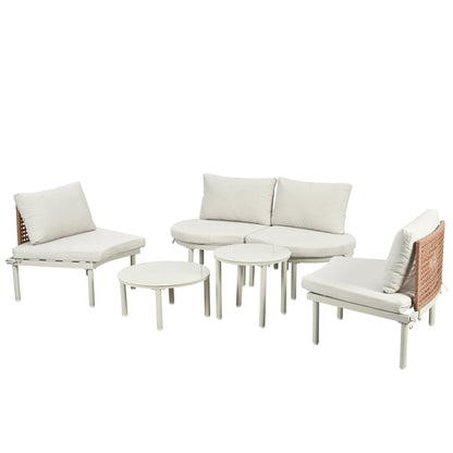 Outdoor Patio 6 Piece Sofa Set And Cushions