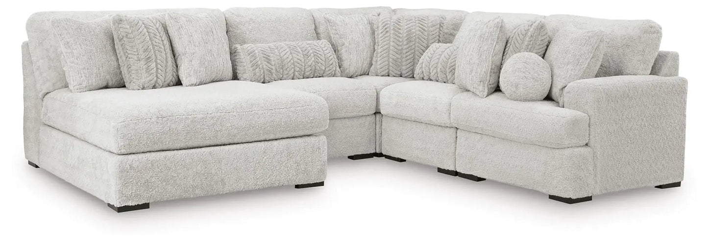 Cuddle Plush Stationary Sectional beige boucle sofa by Unique Piece Furniture on Tampa Home & Garden Store