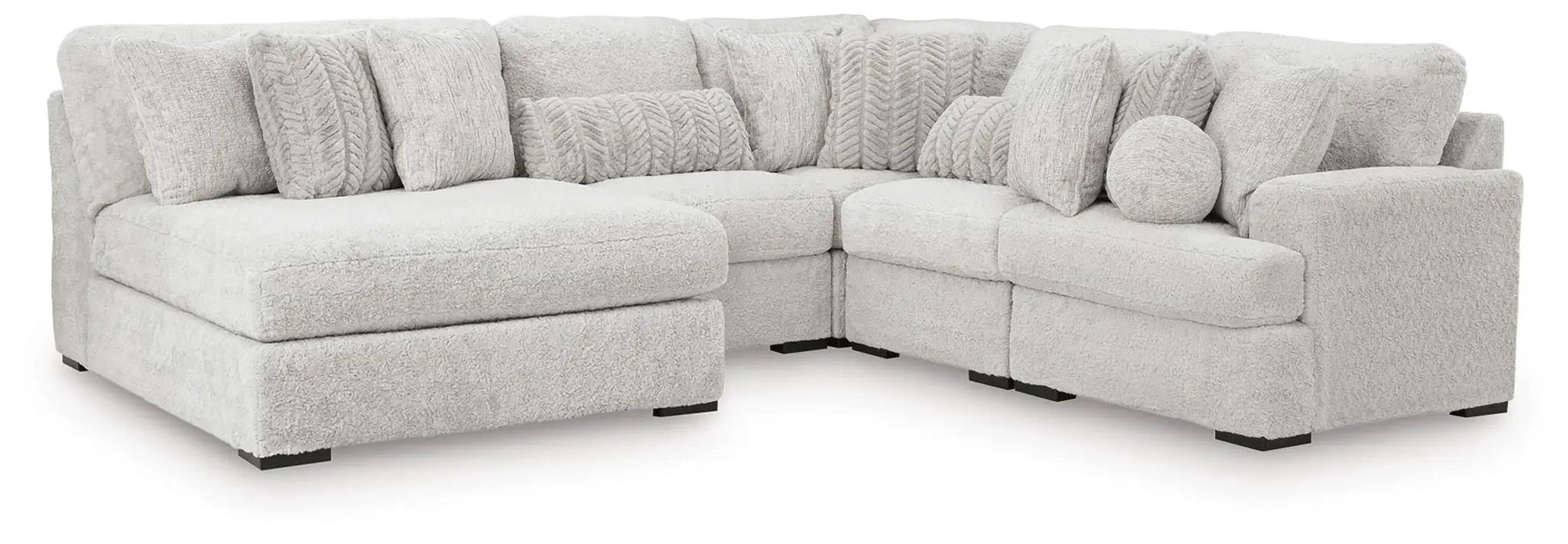 Cuddle Plush Stationary Sectional beige boucle sofa by Unique Piece Furniture on Tampa Home & Garden Store