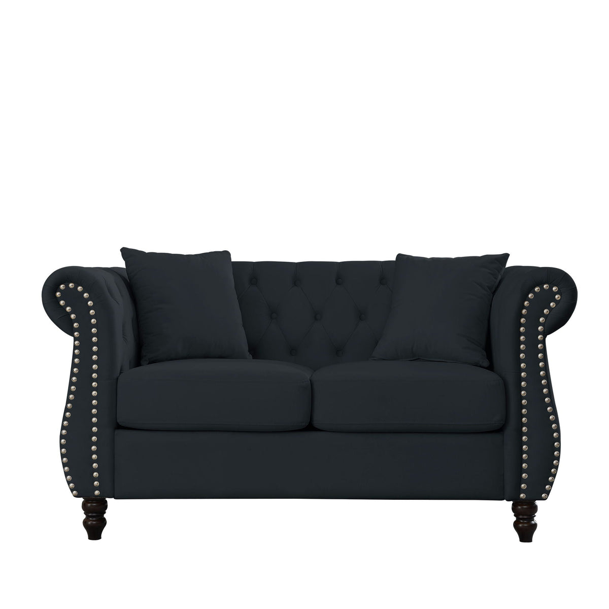 Chesterfield Sofa With Nailhead Trim and Cushions