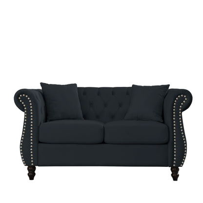 Chesterfield Sofa With Nailhead Trim and Cushions