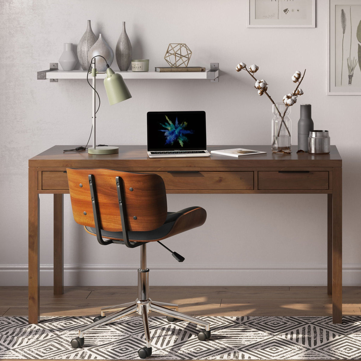 Handcrafted solid wood writing desk with multiple drawers by HouseOfZazla on Tampa Home & Garden Store