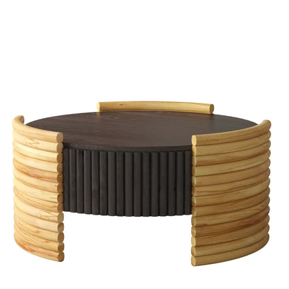 Modern Striped Coffee Table With Flip Top Storage