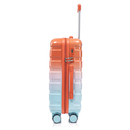 2pc gradient spinner luggage set by HouseOfZazla with orange-to-teal gradient, built-in lock on Tampa Home & Garden Store