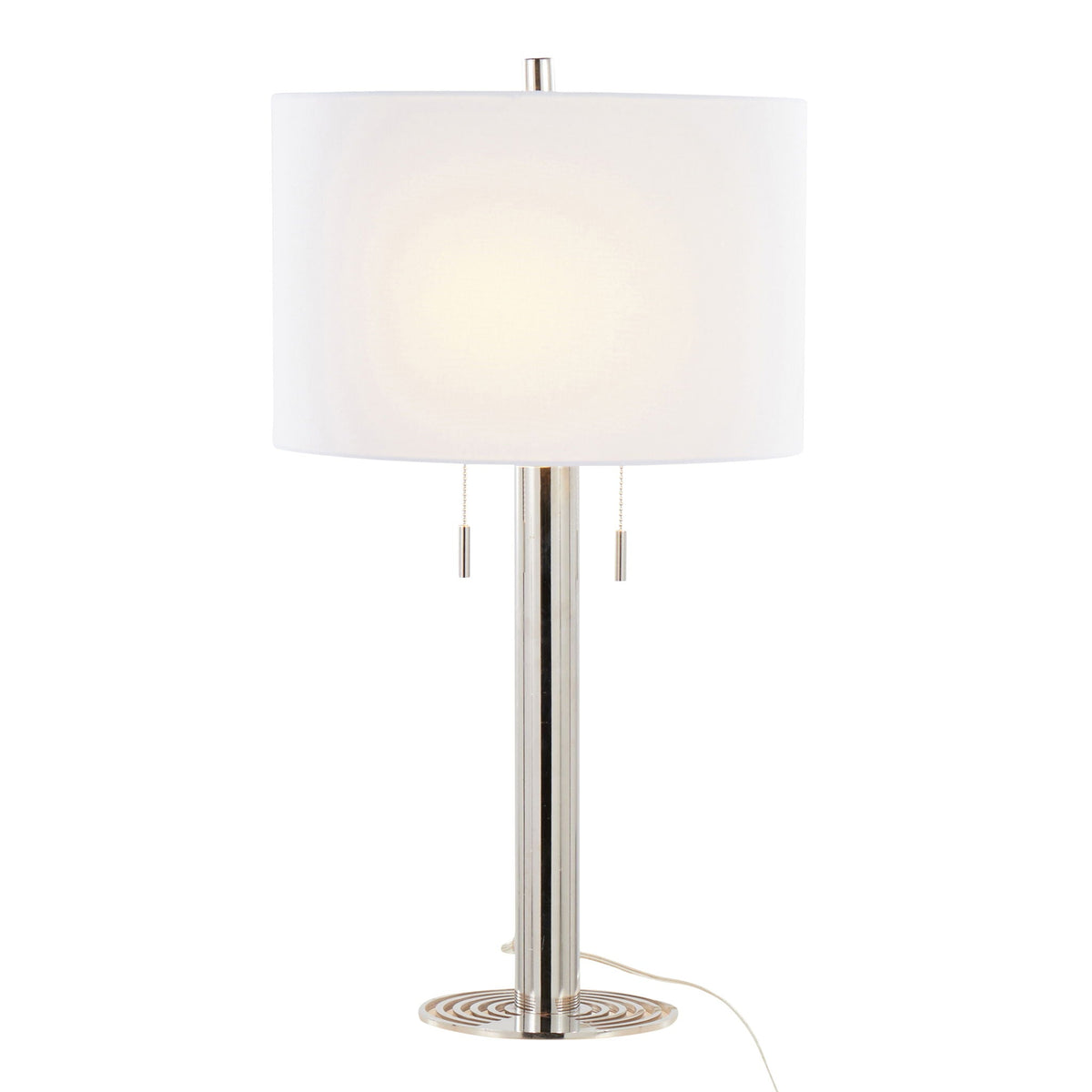 Master 29in contemporary table lamp set of 2 with polished nickel and white shade on Tampa Home & Garden Store