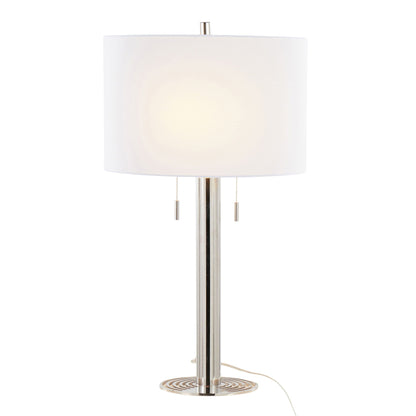 Master 29in contemporary table lamp set of 2 with polished nickel and white shade on Tampa Home & Garden Store