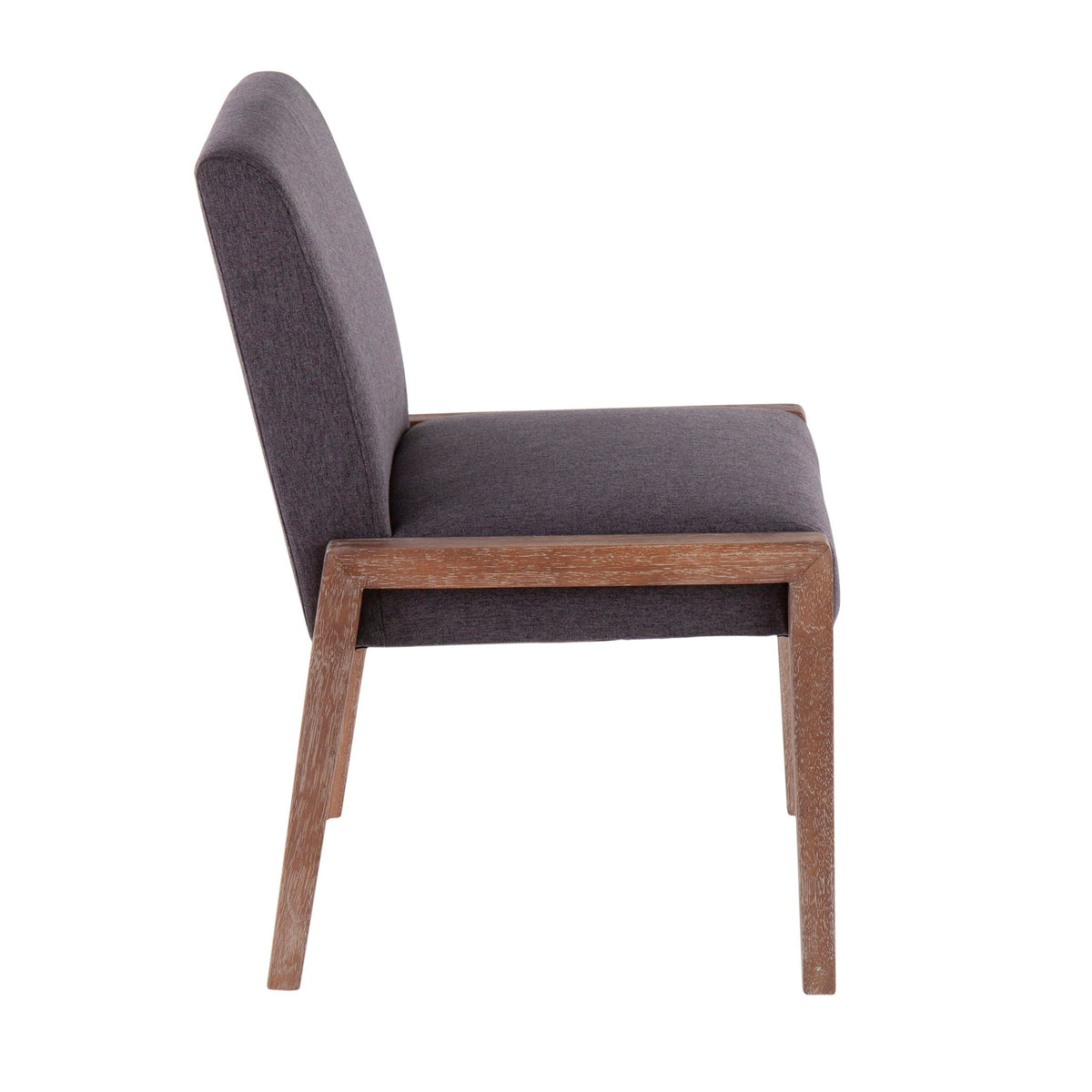 Contemporary chair with foam-padded seat in dark gray upholstery, wooden frame on Tampa Home & Garden Store