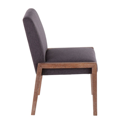Contemporary chair with foam-padded seat in dark gray upholstery, wooden frame on Tampa Home & Garden Store