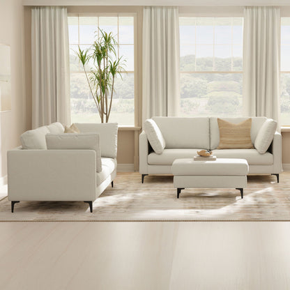 Ava Mid Century Modern Sofa and Ottoman Set